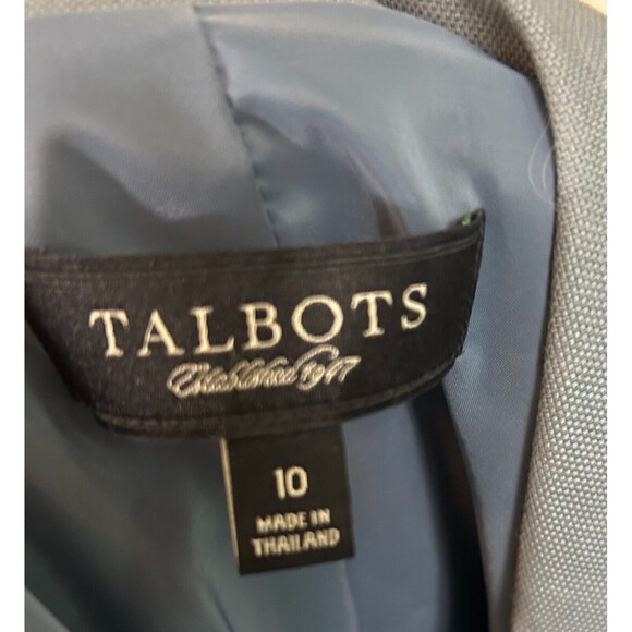 TALBOTS Jackie Fit Cropped Cotton Jacket Blazer - Slate Gray - Women's Sz 10 - Picture 7 of 10